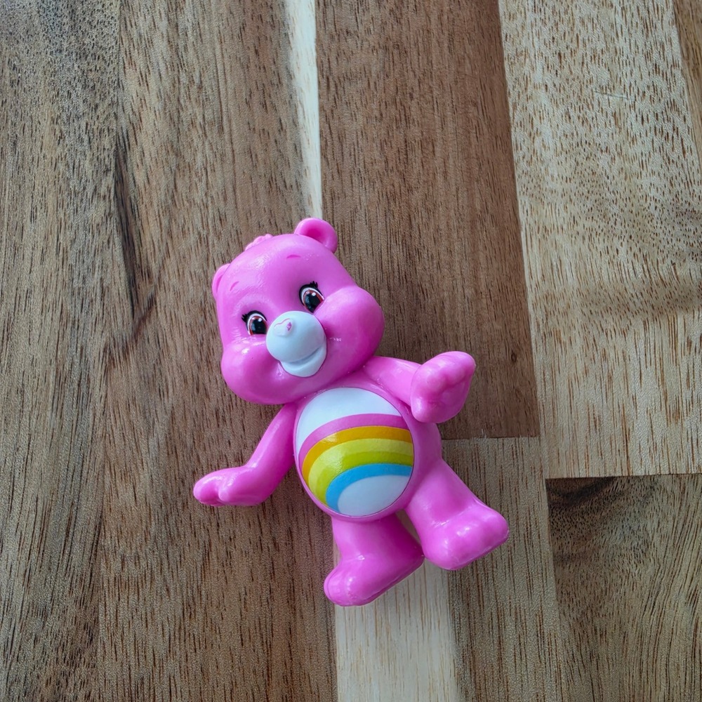 Care Bears Cheer Bear Pink Mini Figure 2.5 Inch Rainbow 2013 Greenbrier